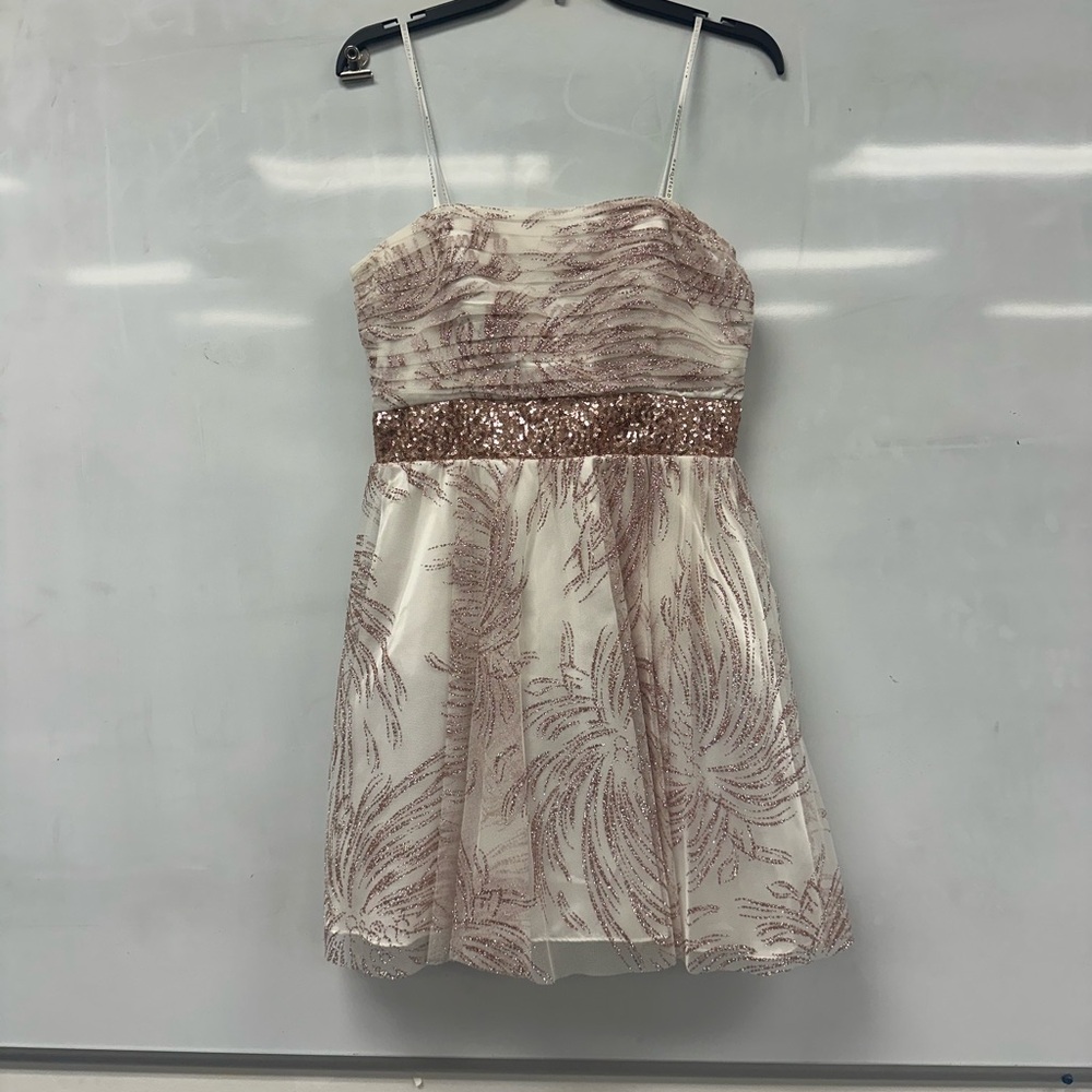 Elegant  White and  Rose Gold Dress